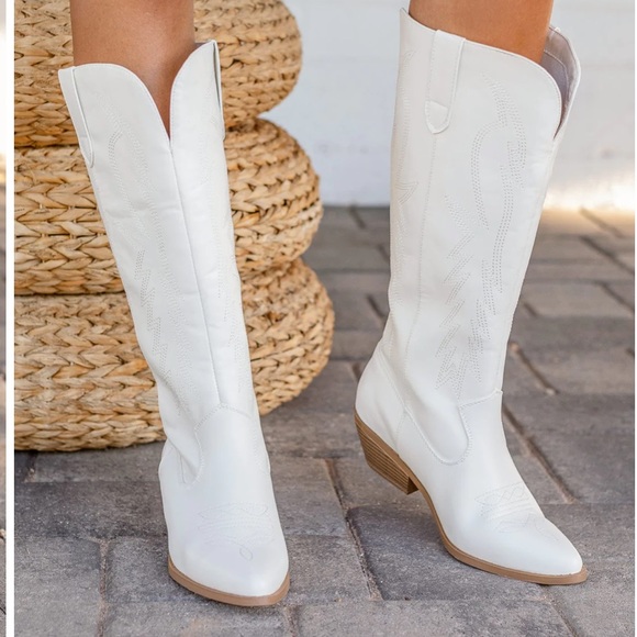 Soda Shoes - PRAIRIE WHITE COWBOY BOOTS